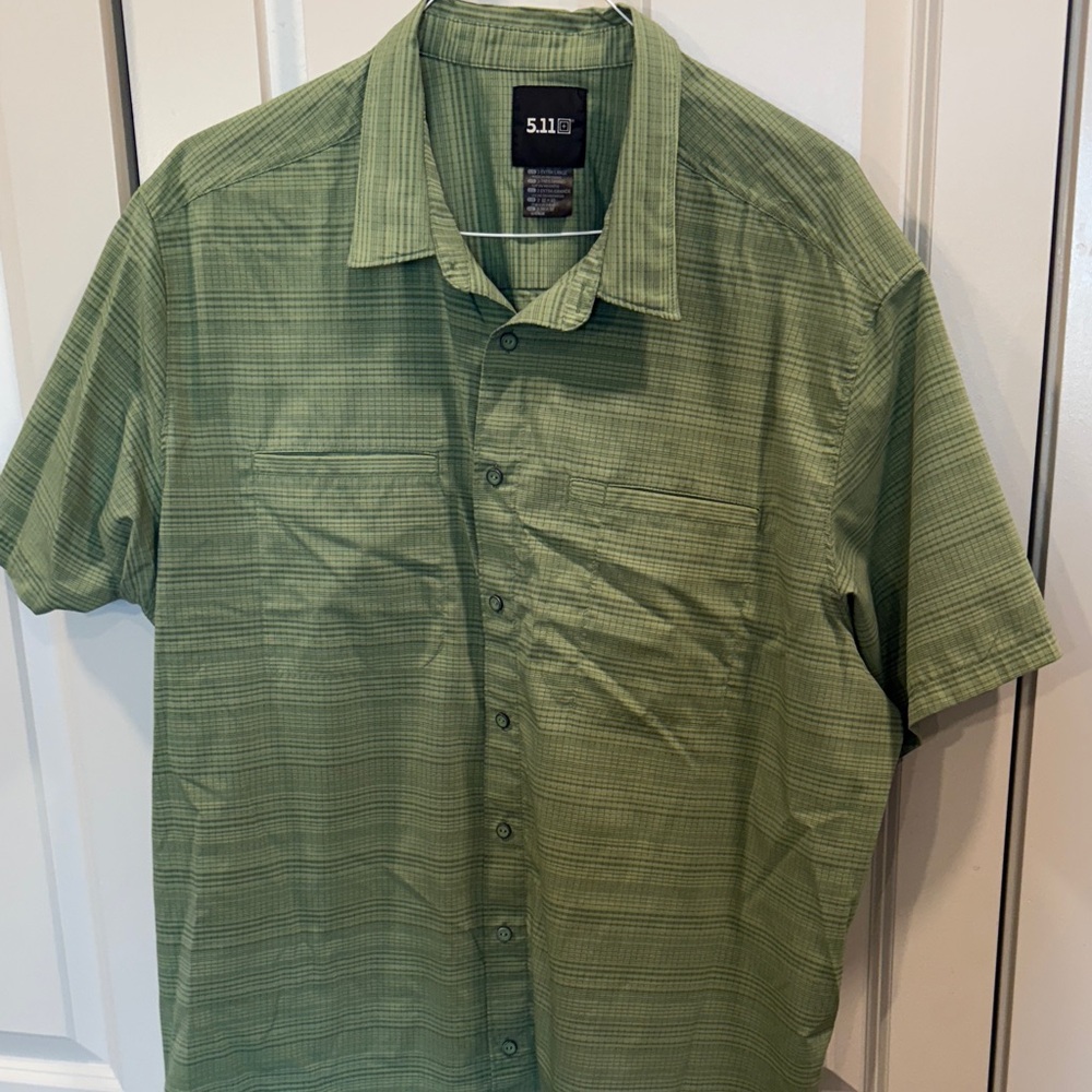 5.11 Tactical Men's Olive Button Down Shirt